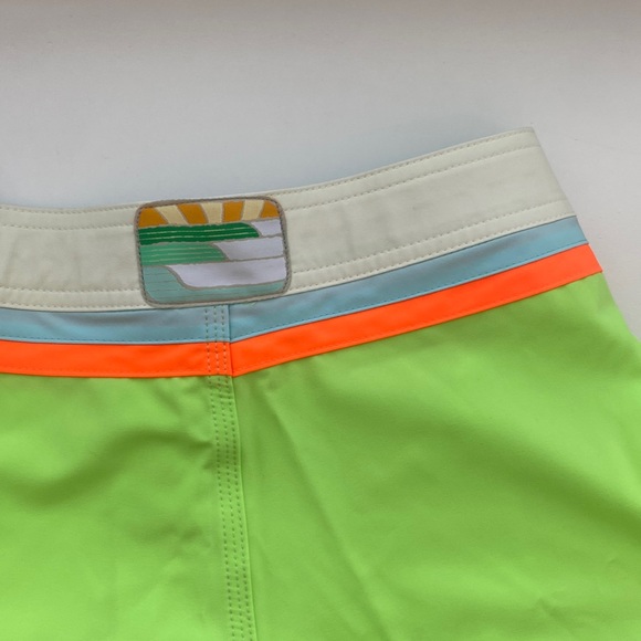 Boy's Bonfire Boardshort in Lime Green Eco Stretch - Size 10 - Picture 4 of 4